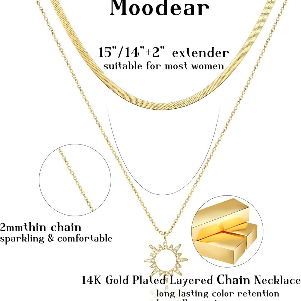 Gold Necklace for Women Dainty Chunky 14K Gold Plated/Sliver Plated Chain Neckla - Picture 5 of 9